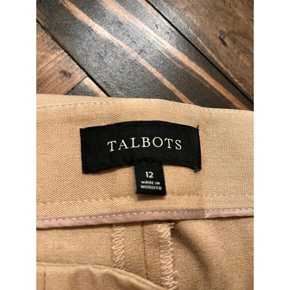 Talbots Heritage Chino Pants Womens 12 Khaki Brown Stretch Comfy Academia Twee - Picture 2 of 8